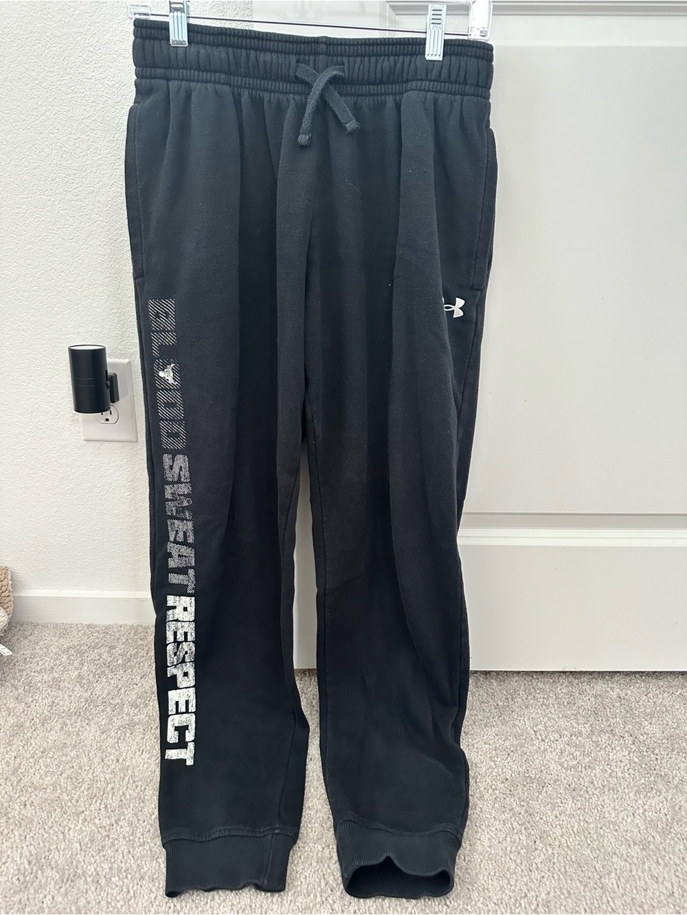 Under Armour Black Sweatpants with White Logo - Project Rock